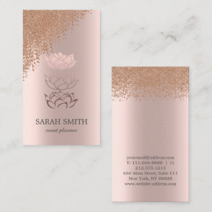 Elegante Niedliche Rose Gold Diamonds Lotus Visitenkarte