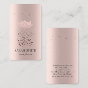 Elegante Niedliche Rose Gold Diamonds Lotus Visitenkarte