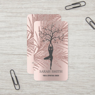 Elegante Niedliche Rose Gold Diamonds Yoga Visitenkarte