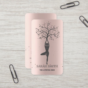 Elegante Niedliche Rose Gold Diamonds Yoga Visitenkarte