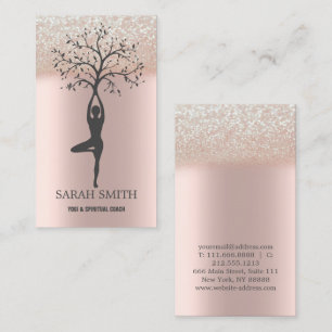 Elegante Niedliche Rose Gold Diamonds Yoga Visitenkarte