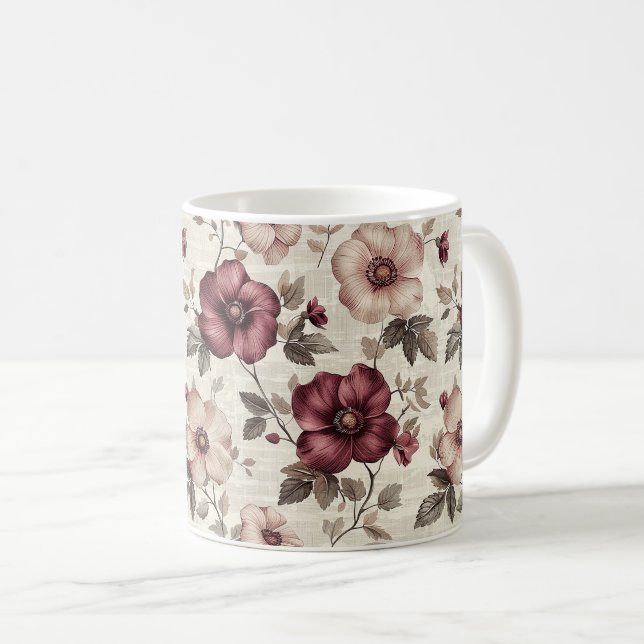 Elegante Niedliche Rustikale Romantik Kaffeetasse (VorderseiteRechts)