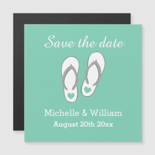 Elegante niedliche Save-the-Date-Strandhochzeitsma Magnetkarte
