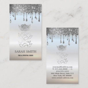 Elegante Niedliche Silver Tropfen Lotus Visitenkarte