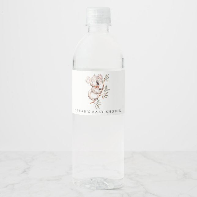 Elegante Niedliche Sleepy Koala Foliage Babydusche (Vorderseite)