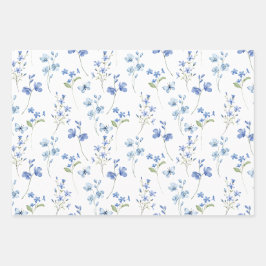Elegante Niedliche Wildblumen und Schmetterlinge Geschenkpapier Set