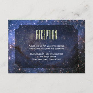 Elegante Night Sky / Space Theme Empfang Card Begleitkarte