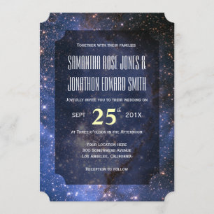 Elegante Night Sky / Space Theme Wedding Einladung