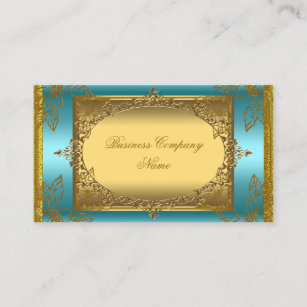 Elegante noble aquamarine blaue Goldauslese Visitenkarte
