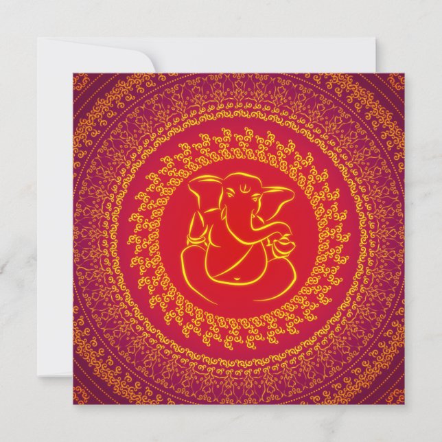 Elegante noble Ganesh indische Hochzeits-Einladung Einladung (Vorderseite)