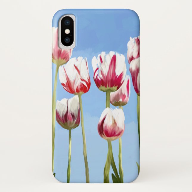 Elegante noble rosa Gouache mit Blumen Case-Mate iPhone Hülle (Rückseite)