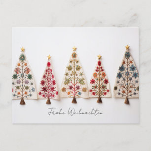 Elegante Nordic Style Weihnachtsbäume Postkarte