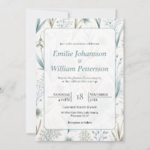 Elegante nordische Floral-Hochzeit in Teal Minimal