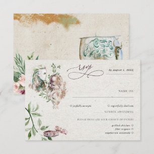 Elegante norwegische Wikinger-Hochzeit RSVP Karte
