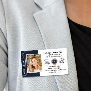 Elegante Notary Public Midnight Blue Rose Gold Namenschild