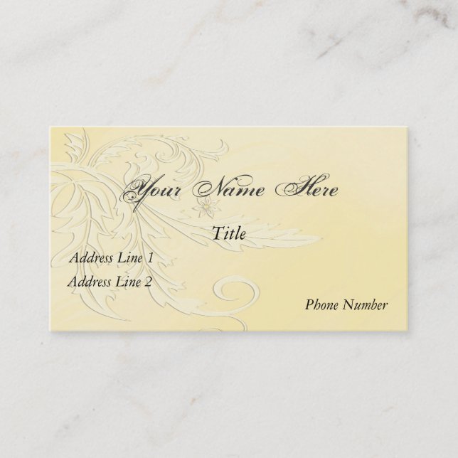 Elegante Nouveau Fleur Visitenkarte (Vorderseite)