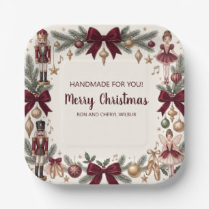 Elegante Nussknacker-Weihnachtsfeierparty-Papier Pappteller