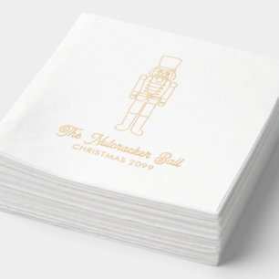 Elegante Nutcracker Christmas Gold Foil Napkins Servietten Mit Folie