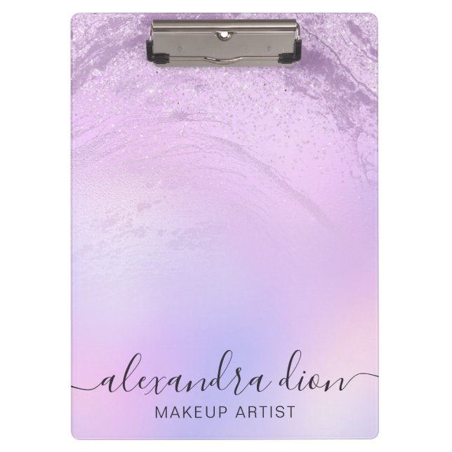 Elegante Ober-Glitzer-Marmor-Makeup-Künstler Klemmbrett (Vorderseite)