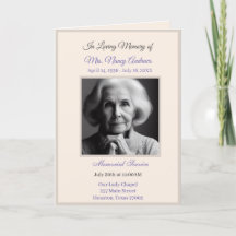 Elegante Obituary Bereavement Service Programme