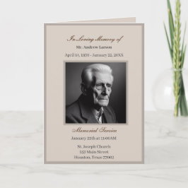 Elegante Obituary Bereavement Service Programme