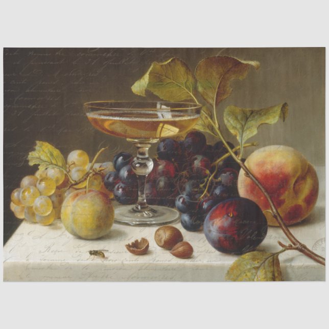 Elegante Obstbäume Weinkultur und Erde Seidenpapier (Vorderseite)