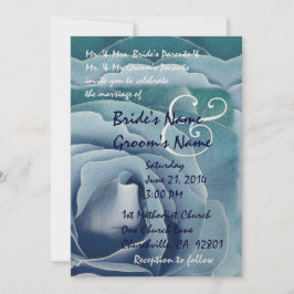 Elegante OCEAN BLAU Rose Hochzeit Einladung