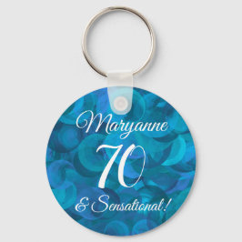 Elegante Ocean Blue 70 & Sensational Birthday Part Schlüsselanhänger