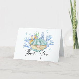 Elegante Ocean Pearl unter der Sea Baby Dusche Dankeskarte