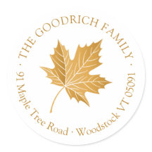 Elegante Ocher Maple Leaf Rücksendeadresse