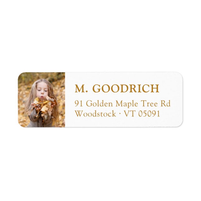 Elegante Ochre Fall Foto Rücksendeadresse (Vorne)