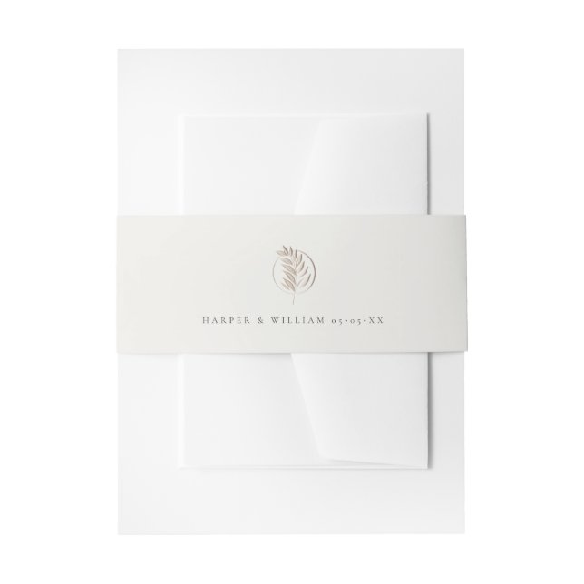 Elegante Offweiße Zweige-Hochzeit Einladungsbanderole (Vorderseite Beispiel)