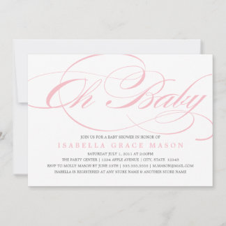 Elegante oh Babyparty-Einladung des Baby-| Einladung
