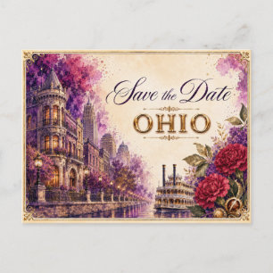 Elegante Ohio Save-the-Date-Hochzeits-Einladung Postkarte