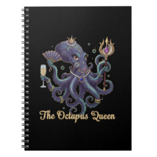 Elegante Oktopus Königin   Königliche Fantasy Meer Notizblock