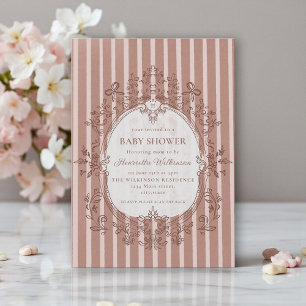 Elegante Old Money Baby-Shower QR-RSVP-Einladung Einladung