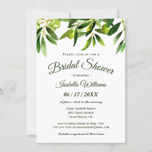 Elegante Olive Boho Summer Bridal Dusche Einladung