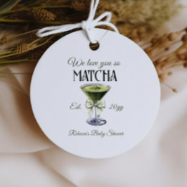Elegante Olive Bow Liebe Sie So Matcha Baby Dusche Geschenkanhänger