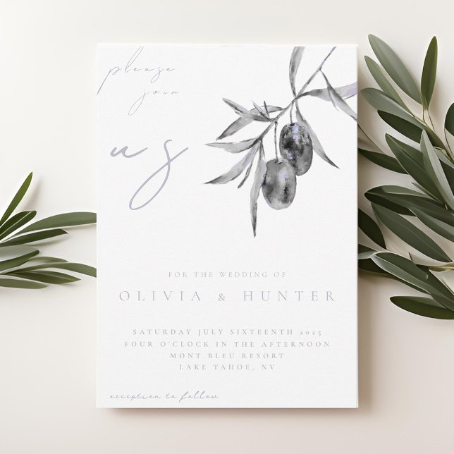 Elegante Olive Branch Einladung zur Hochzeit (Von Creator hochgeladen)