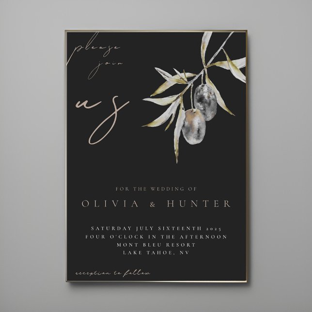 Elegante Olive Branch Einladung zur Hochzeit (Von Creator hochgeladen)