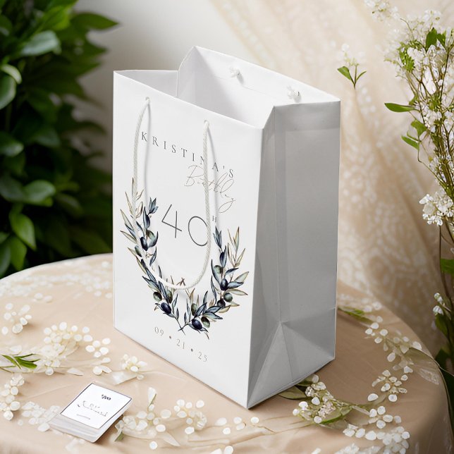 Elegante Olive Branch JEDER Geburtstag Mittlere Geschenktüte (Von Creator hochgeladen)