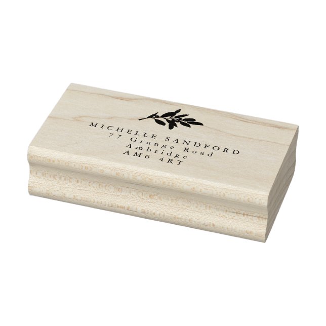 Elegante Olive Branch Rücksendeadresse Gummistempel (Stempel)
