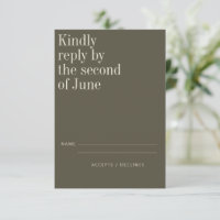 Elegante Olive Green Minimalistisch Moderne Hochze