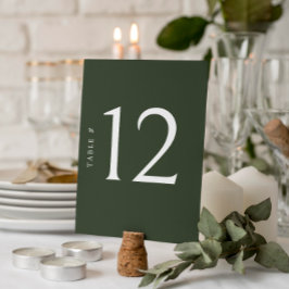 Elegante Olive Green Wedding Tischnummer Card