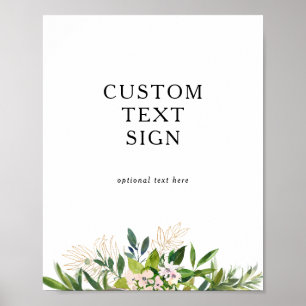 Elegante Olive-Grün-Pflanzenkarten und -Geschenke  Poster