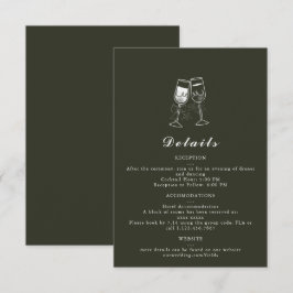 Elegante Olive wood Green Wedding Details Card RSVP Karte