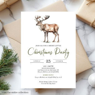Elegante Oliven-Beige-Minimalist-Christmasparty Einladung
