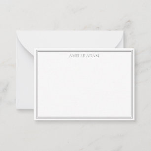Elegante Oliven-Grüne Minimalistische Notizkarte Mitteilungskarte