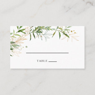 Elegante Olivenbäume Flat Wedding Platzkarte
