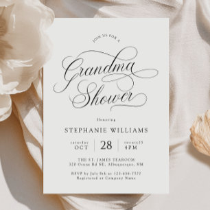 Elegante Oma-Baby-Shower-Einladung im Skript-Stil Einladung